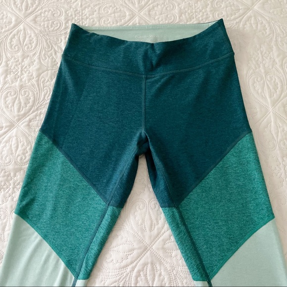 Outdoor Voices Tricolor Colorblock Springs 7/8 Leggings Teal Green Size Medium M - Picture 5 of 8